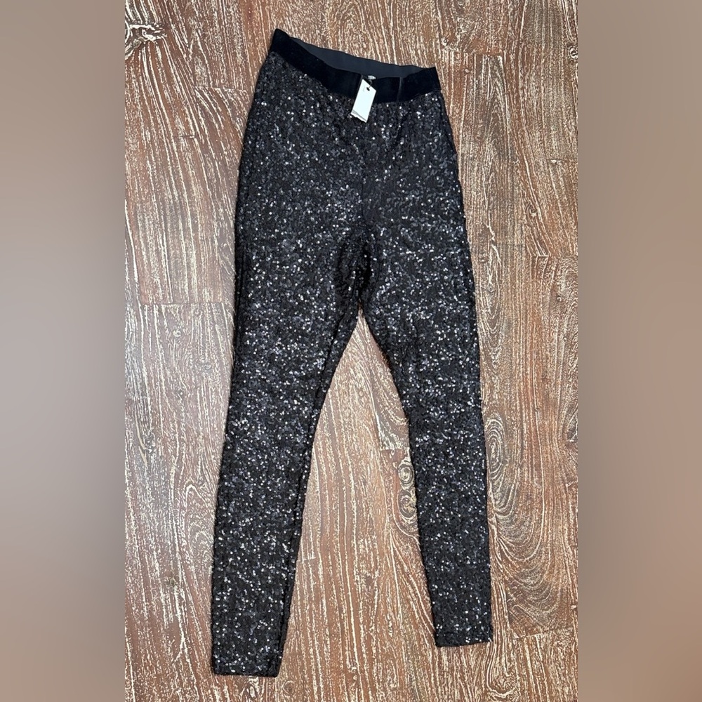 BB Dakota Black Sequin Leggings